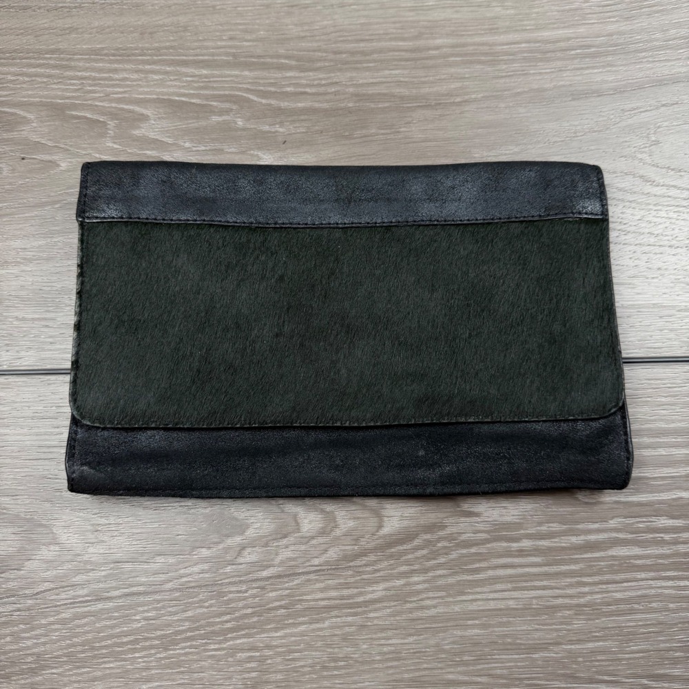 AllSaints Women Kubrick Evening Clutch Calf Hair Leather Black OS